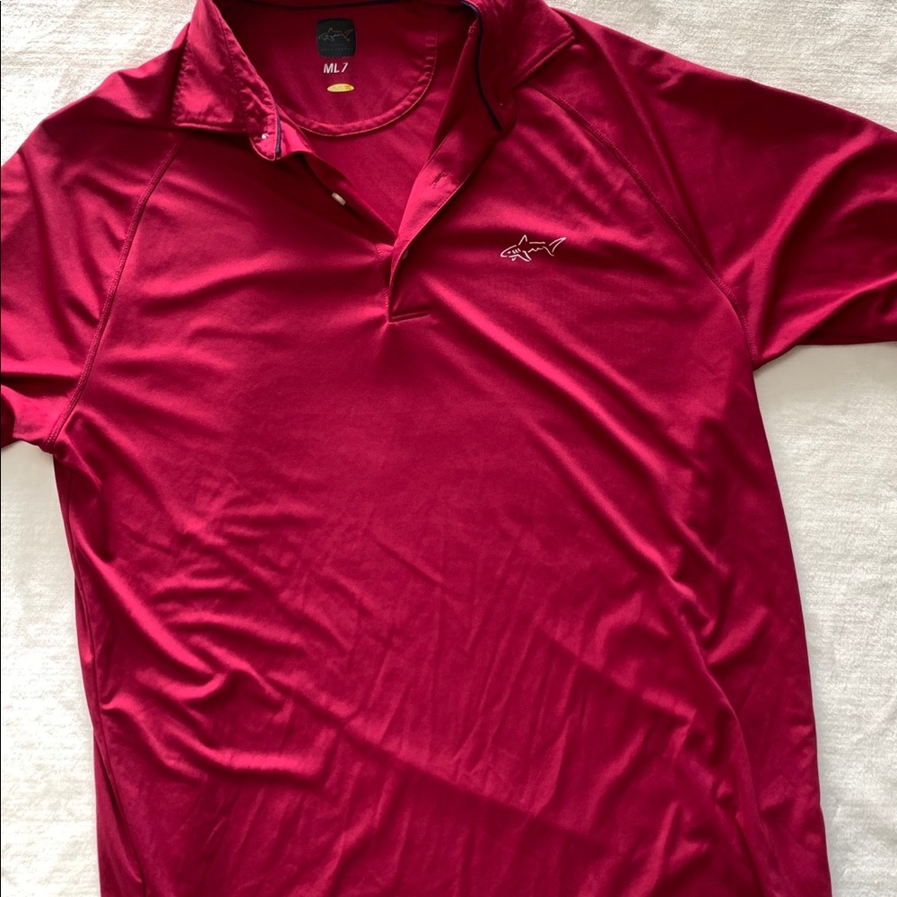 Greg Norman ML75 size L Golf Shirt Red